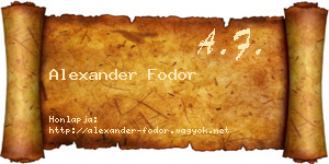 Alexander Fodor névjegykártya