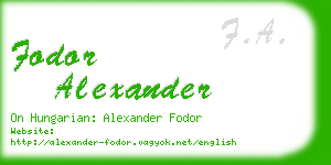 fodor alexander business card